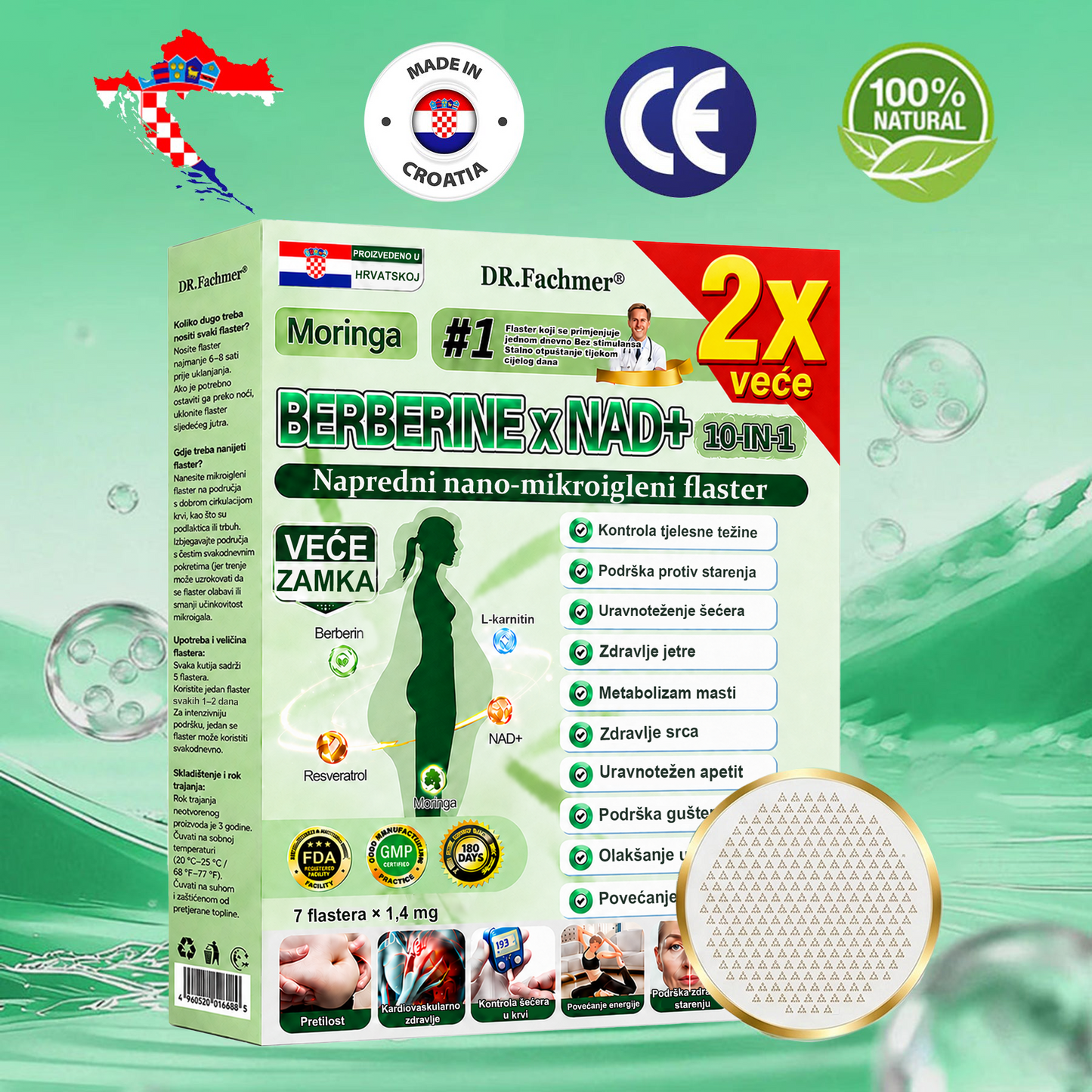 🍗DR.Fachmer® Moringa Berberin NAD+ 15-u-1 Nano-mikroigleni Flaster | Nova generacija njege tijela s naprednom nano formulom🍗