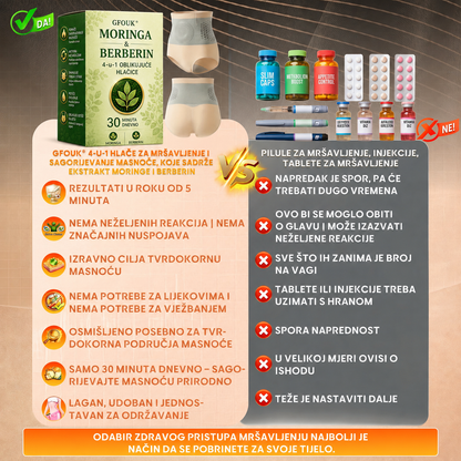 💚 Službena trgovina brenda | 🍃GFOUK® 2026 MORINGA I BERBERIN 4-u-1 MIKROČESTIČNA TEHNOLOGIJA OBLIKOVANJA I KRATKE HLAČE ZA SAGORIJEVANJE MASTI