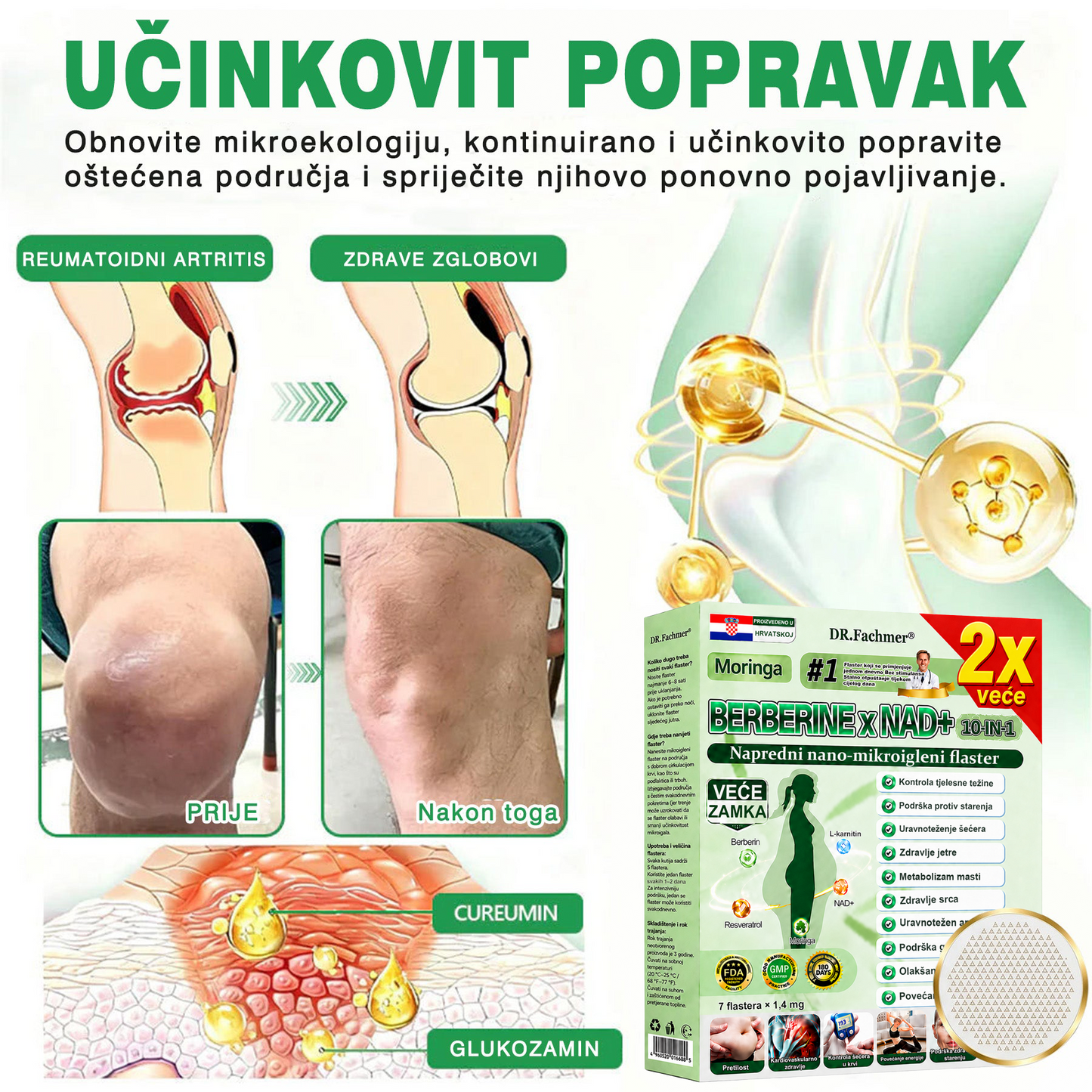 🍗DR.Fachmer® Moringa Berberin NAD+ 15-u-1 Nano-mikroigleni Flaster | Nova generacija njege tijela s naprednom nano formulom🍗