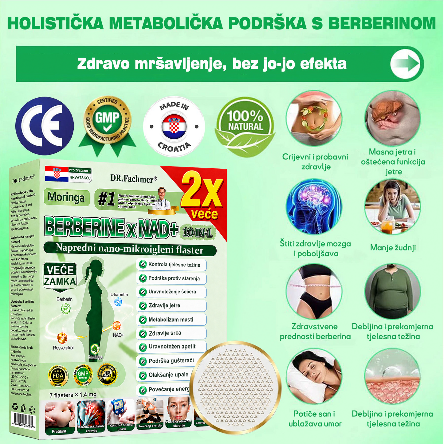 🍗DR.Fachmer® Moringa Berberin NAD+ 15-u-1 Nano-mikroigleni Flaster | Nova generacija njege tijela s naprednom nano formulom🍗