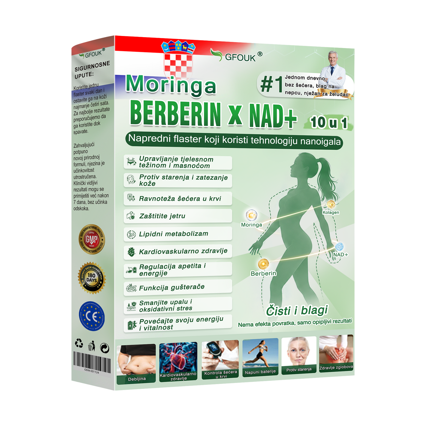 💡GFOUK® Moringa Berberin NAD+ 15-u-1 Nano-mikroigleni Flaster | Nova generacija njege tijela s naprednom nano formulom 💡