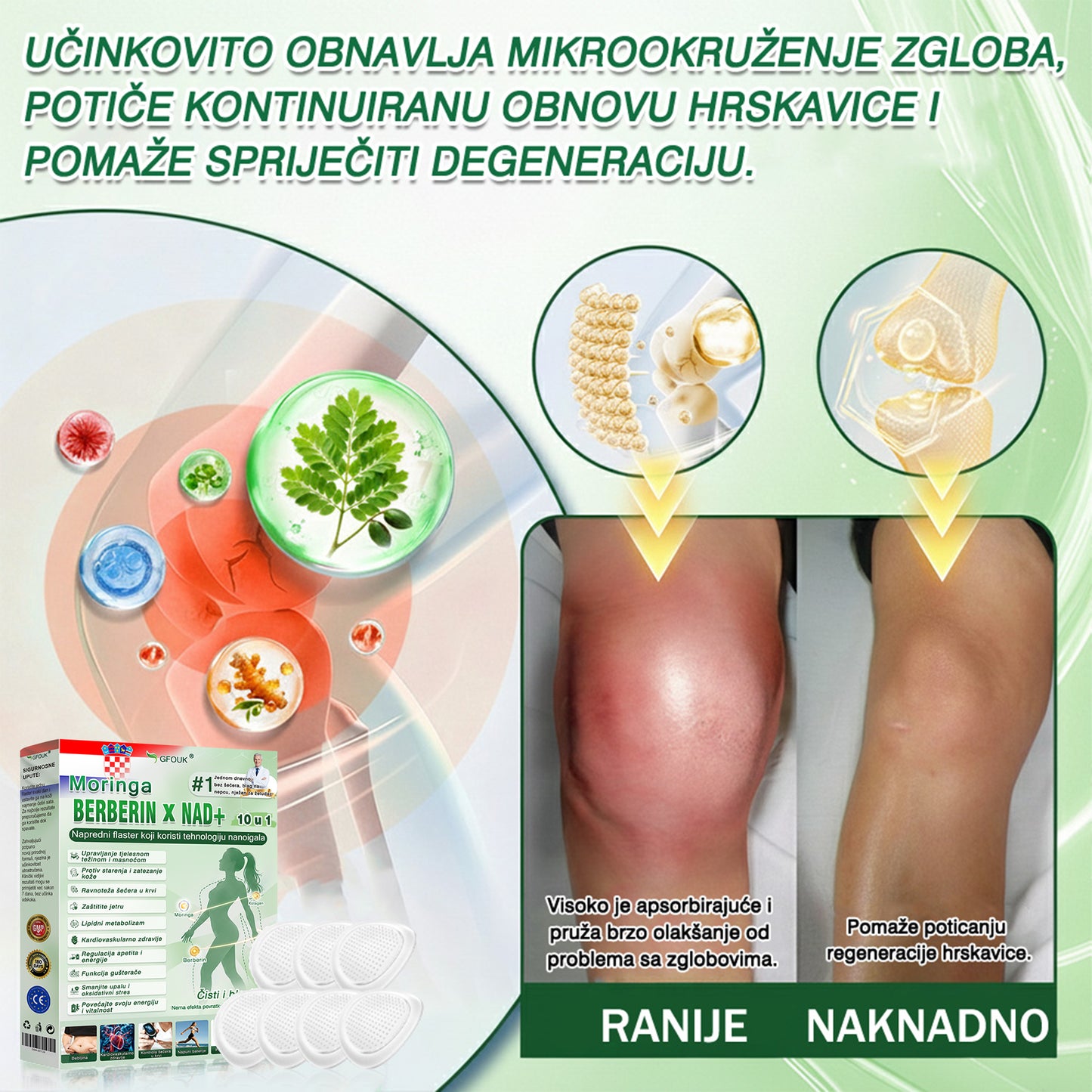 💡GFOUK® Moringa Berberin NAD+ 15-u-1 Nano-mikroigleni Flaster | Nova generacija njege tijela s naprednom nano formulom 💡