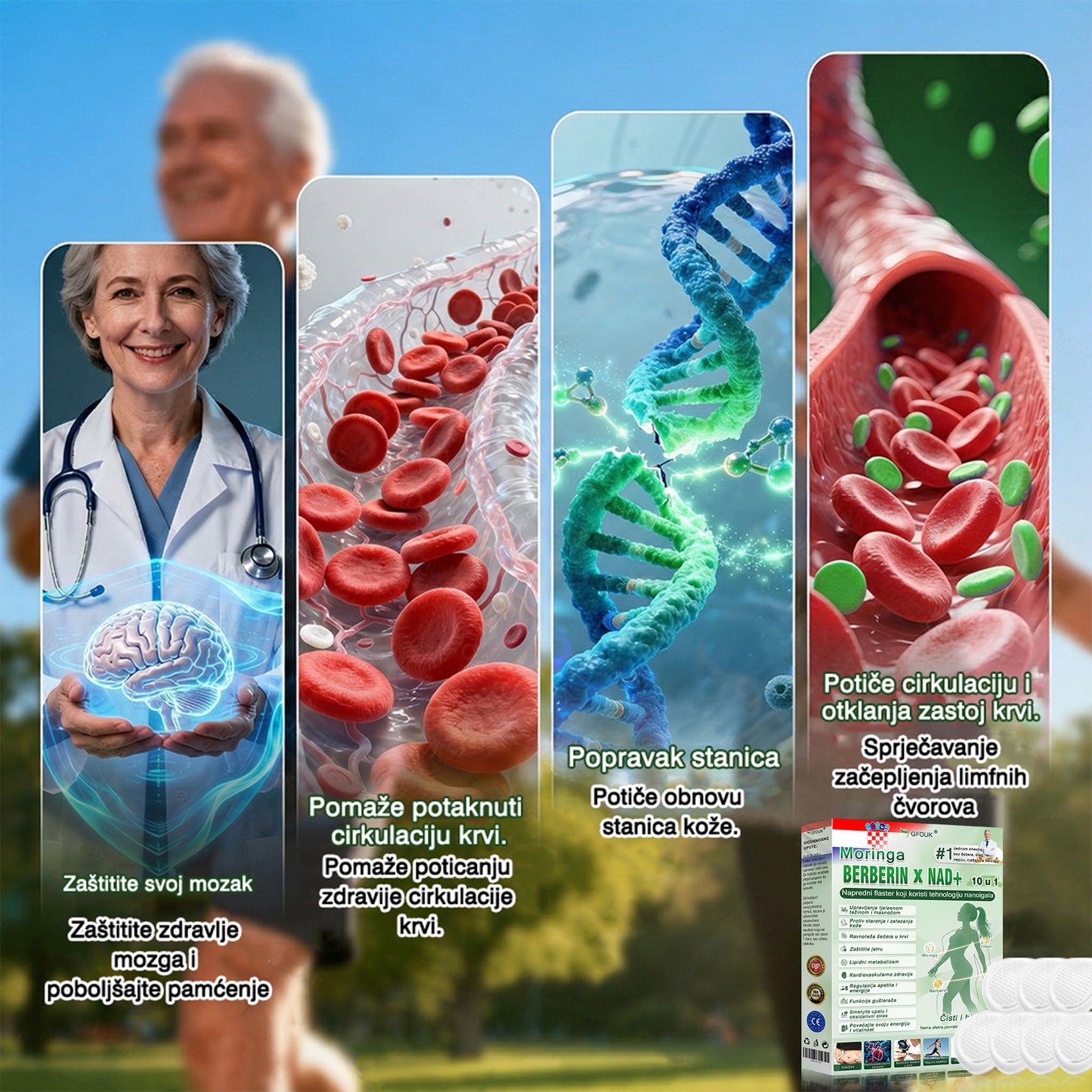 💡GFOUK® Moringa Berberin NAD+ 15-u-1 Nano-mikroigleni Flaster | Nova generacija njege tijela s naprednom nano formulom 💡